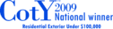 A blue and white logo for the national y.