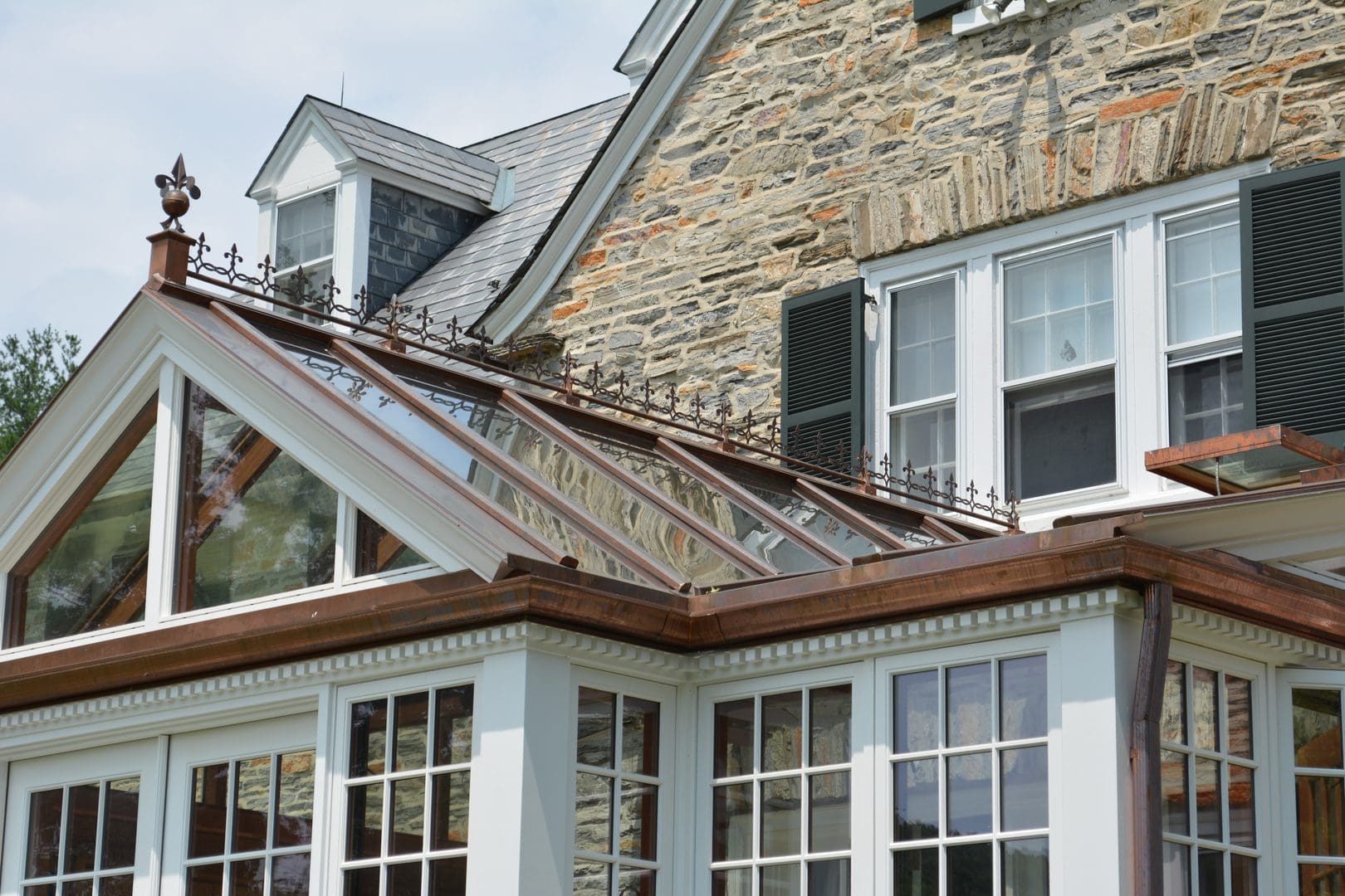 A house with a roof that has been opened up.