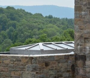Lead-coated copper hip skylight
